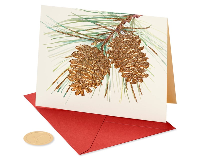 Papyrus Holiday Cards Boxed with Envelopes, Wonderful Year to Come, Pinecones (14-Count) - Image 5